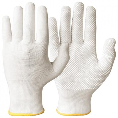 Textilvante med microdots, vit